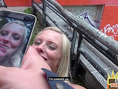 Facial mature slut 3some fucked outdoor on public place