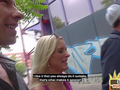 Facial mature slut 3some fucked outdoor on public place