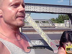 Squirting slut fucked outdoor in public place by sex date