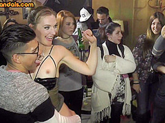 Public latex sluts exposed and fucked in orgy