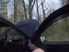 She Sucks His Cock And He Helps Her About The Car