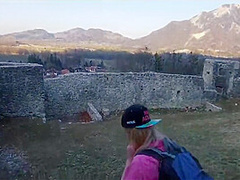 Caught! Recognized By Strangers While Hiking In The Mountains! Now Im Already Fucking In A Castle!
