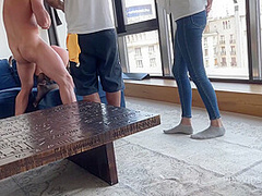 Crazy Public Threesome and Backstage Blowjob - PissVids