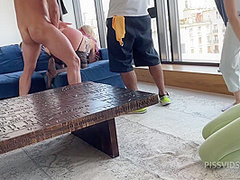 Crazy Public Threesome and Backstage Blowjob - PissVids