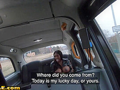 Bigtitted ebony pierced slut ridingdick in cowgirl in taxi