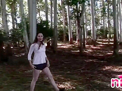 Lesbian Nina Playing Pussy Outdoor Tease