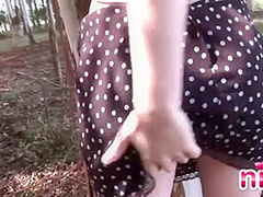 Lesbian Nina Playing Pussy Outdoor Tease