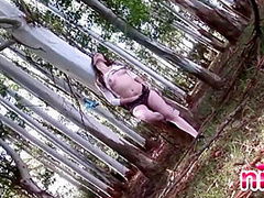 Lesbian Nina Playing Pussy Outdoor Tease