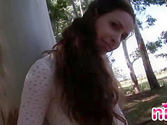 Lesbian Nina Playing Pussy Outdoor Tease