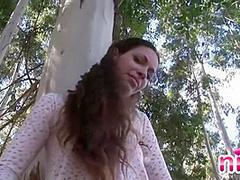 Lesbian Nina Playing Pussy Outdoor Tease