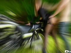 Brunette gets dicked on my new bike