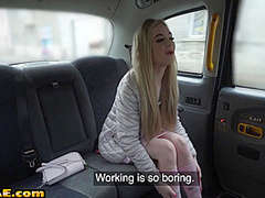 Cab 21yo tattooed slut smashed from behind by car driver