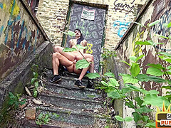 Real Gothic amateur bae fucked outdoor in public by sex date