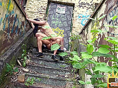 Real Gothic amateur bae fucked outdoor in public by sex date
