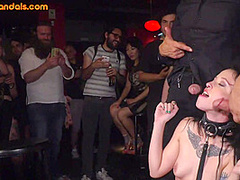 Real public slut throat and pussyfucked in 3some for voyeurs