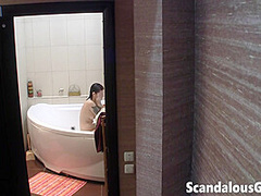 Solo teen showering in naughty fetish scene