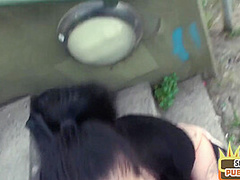 BBW public lady with tattoos fucked outdoor by sex date