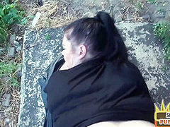 BBW public lady with tattoos fucked outdoor by sex date