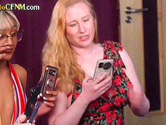 CFNM British female and male voyeurs watch babe fucked