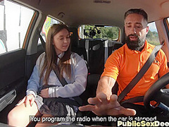 21yo driving student pussyfucked in car