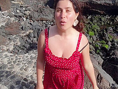 Teacher Flash Big Tits Ass Pussy On Sex Education Lesson On The Beach!