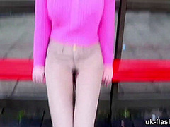 Pissing Myself Waiting for the Train! Cheeky Chessie Kay for UK-Flashers