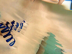 Skinny Hot Model Poppy Masturbating With A Glass Dildo Underwater Jacuzzi