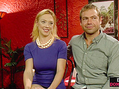 Cuckold sub strapon fucked by femdom before watching her sex