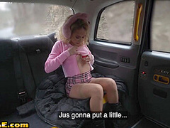 Taxi petite babe got horny and fuck with cab driver