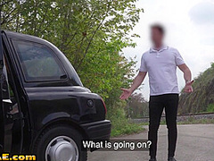 Public tattooed taxi nympho slut fucked outdoor by driver