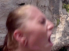 Tattooed Brunette Babe Enjoys Summer Sex With Facial Ending