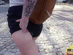 Public tattooed amateur fucked outdoor in car by sex date