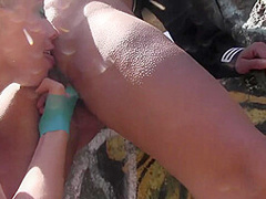 Hot Chick Get's Incredibly Satisfied On The Beach - NaughtyGirls