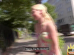 Public amateur German babe fucked outdoor after casting