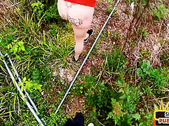 Public amateur Euro MILF with tattoos smashed outdoor