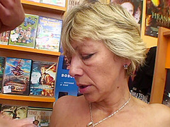 High Heeled Mature Gets Cum On Tits While Fucking In A Dvd Store - Xfamster