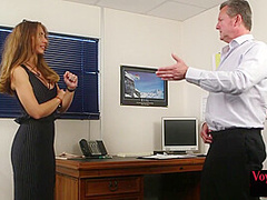 Stunning voyeur brit secretary in lingerie teasing