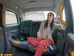 Real hippie babe public pussyfucked in taxi outdoor