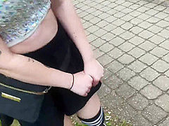 Blonde Student Gets Her Wet Holes Fucked Outdoors For The First Time Until The Hot Cumshot Gets On Her Small Boobs - MangaJane21