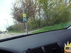 Public European babe pussyfucked outdoor by her sex date