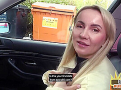 Public European babe pussyfucked outdoor by her sex date