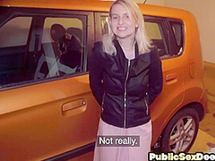 Driving slut public fucked in car outdoor by instructor