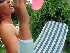 Horny Housewife Lets Herself Be Pampered Outdoors