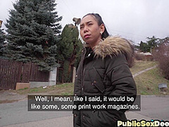 Asian bae public picked deepthroat cock be4 banged in muff