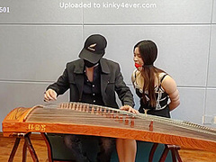 Girl Tied Up Walking On The Rooftop