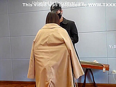 Girl Tied Up Walking On The Rooftop