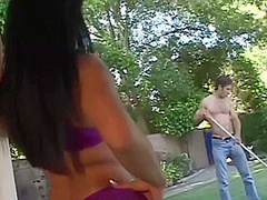 Lyla Lei - Gets The Gardener To Stay By Letting Him Rail Her Asian Ass Outdoors