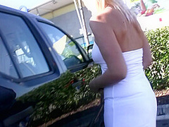 Blonde Chick Drains Big Pecker In The Car - HotEuroGirls