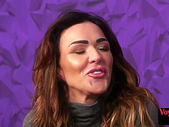 Busty voyeur MILF seduces wanker cock with her bigboobs