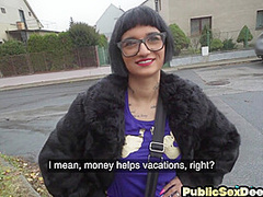 Public sex Alternative babe with glasses POV fuck